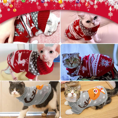 Pull pour Chien de Noël Tricoté Rennes Moyen et Grand