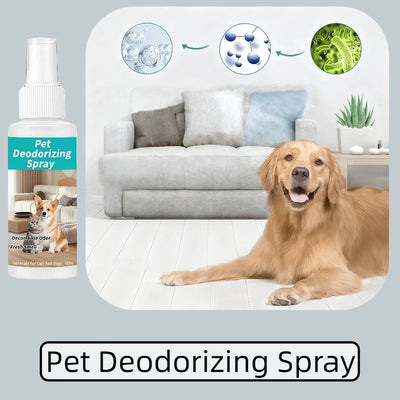 Spray Désodorisant pour Chien 60 ml, Anti-Odeurs Pelage et Couchage