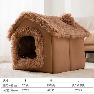Niche d'Intérieur pour Chien Moelleuse à Toit Doux 6 Coloris