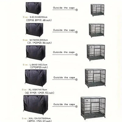 Housse pour Cage de Chien Noire Grande Taille 5 Formats