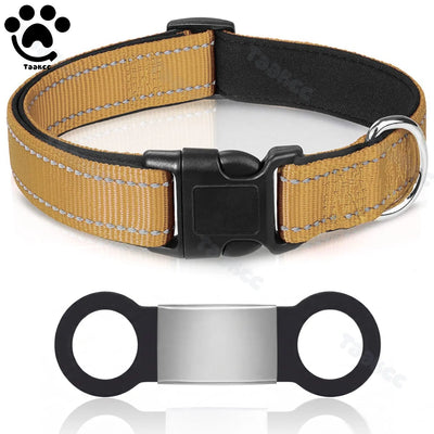 Collier Rembourré Réfléchissant Gravé Nom Chien
