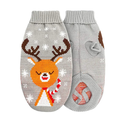 Pull pour Chien de Noël Tricoté Rennes Moyen et Grand
