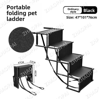 Escalier pour Chien Voiture Pliable Acier 4 Marches 80 kg