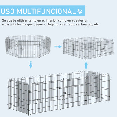 Parc Pliable pour Chien PawHut 8 Panneaux 71 x 61 cm