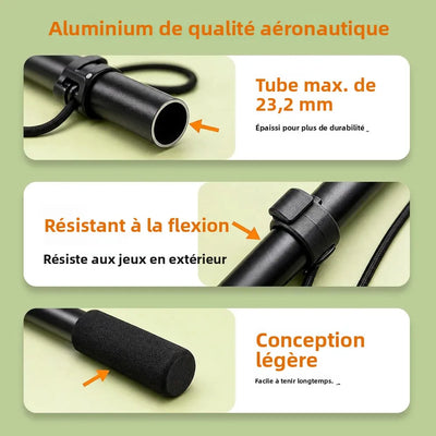 Flirt Pole Chien Réglable 42-100 cm Deux Jouets Corde