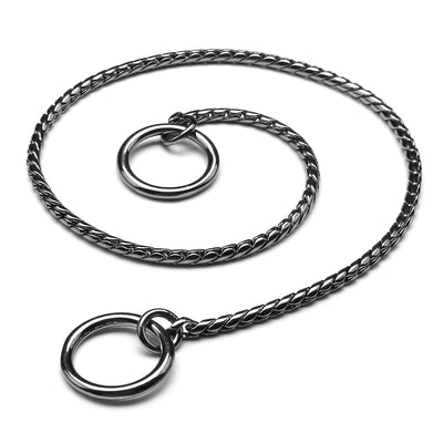 Collier Étrangleur Chaîne Serpent Inox pour Chien Réglable