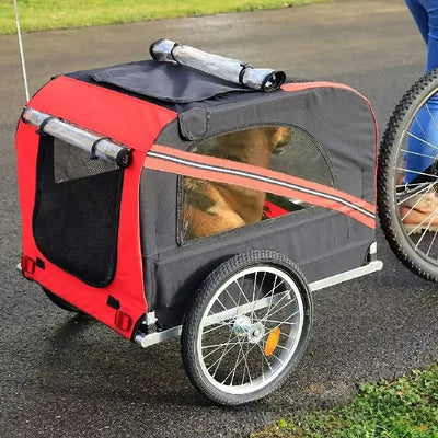 Remorque Vélo pour Chien Pliable Cabine 77 cm Anti-Pluie