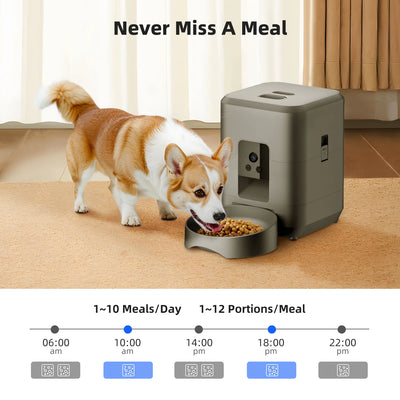 Distributeur Croquettes Chien Connecté Caméra Interphone Programmable