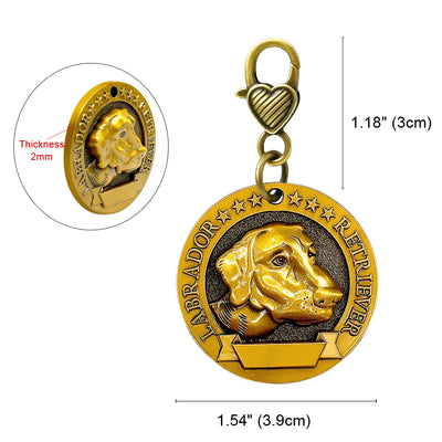 Médaille Cuivrée Gravée Silhouette de Race pour Chien
