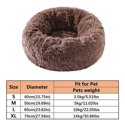 Panier Donut Fausse Fourrure pour Petit et Moyen Chien