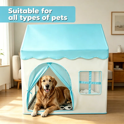 Tente pour Chien Grande Taille Niche Pliable Portes Enroulables