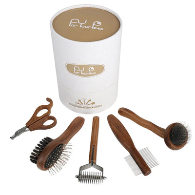 Brosse de Toilettage Chien et Chat, Kit Peignes et Coupe-Ongles