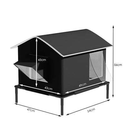 Niche Extérieure Isolée Aluminium Noire pour Chiot et Chat