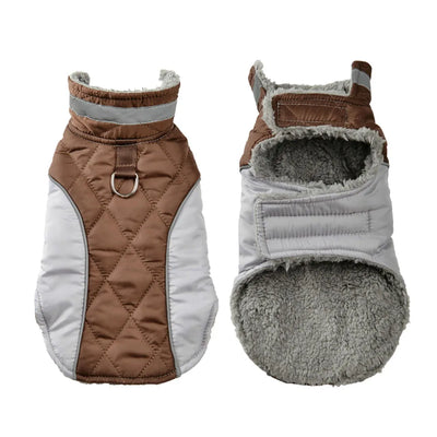 Manteau Imperméable Doublure Polaire Épaisse Col Haut Grand Chien