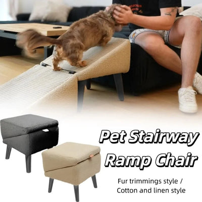 Rampe pour Chien Canapé Pliable Pouf 2-en-1 Antidérapante