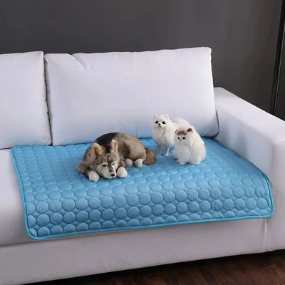 Tapis Rafraîchissant Bleu pour Chien et Chat, Format S à XL