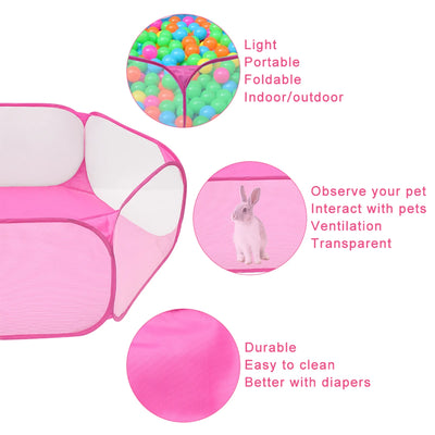 Parc pour Chien Pliable Transparent Chiot et Lapin 120 cm