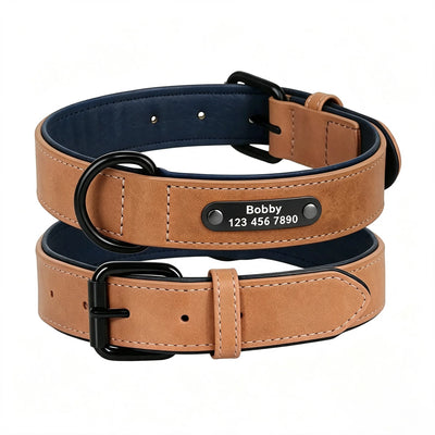 Collier Cuir Gravé Personnalisé Grand Chien