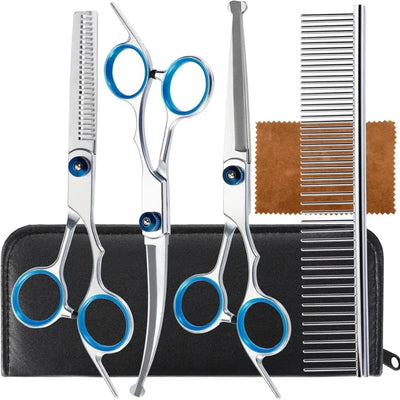 Ciseaux de Toilettage pour Chien Kit Inox Bouts Ronds