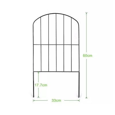 Clôture Jardin pour Chien 10 Panneaux Fer Noir Décorative