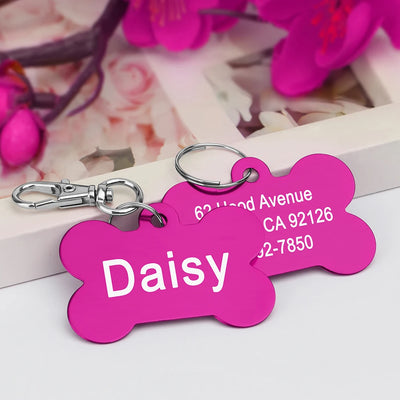 Médaille Gravée en Os pour Chien et Chat