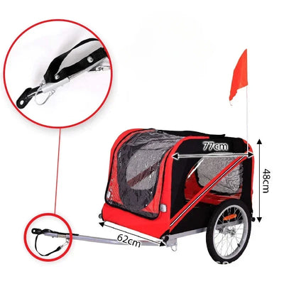 Remorque Vélo pour Chien Pliable Cabine 77 cm Anti-Pluie