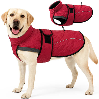 Manteau Imperméable Doublé Polaire pour Grand Chien, Ouverture Harnais