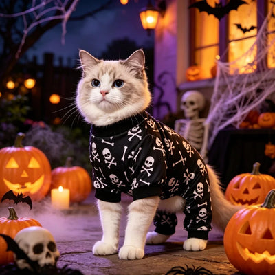 Pyjama Halloween Crâne et Os pour Chien