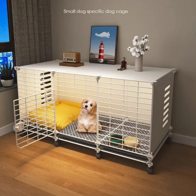 Meuble Cage Chien d'Intérieur Petite Taille sur Roulettes