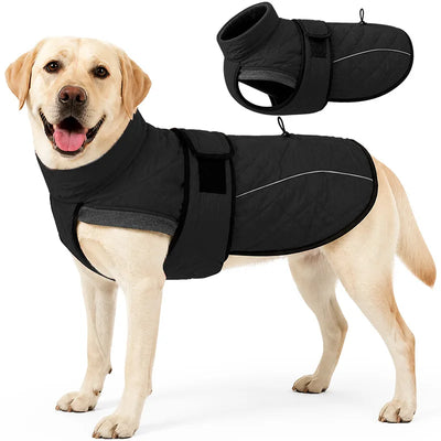 Manteau Imperméable Doublé Polaire pour Grand Chien, Ouverture Harnais