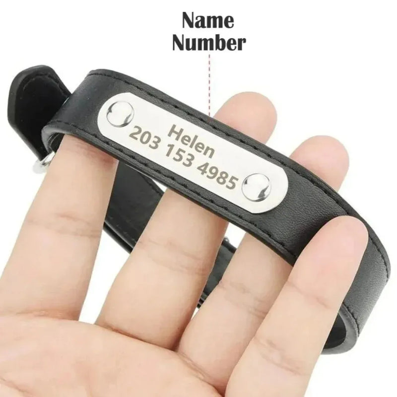 Collier Cuir Personnalisé Gravé pour Chien
