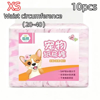 Couche pour Chien Jetable Petit et Moyen Gabarit 10 Pièces