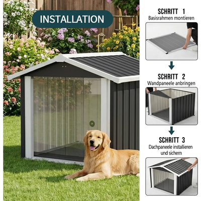 Niche Chien Métal Extérieur Anti-UV Ventilée 102x91x84 cm