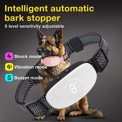 Collier Anti-Aboiement IP67 Gros Chien 4 Modes