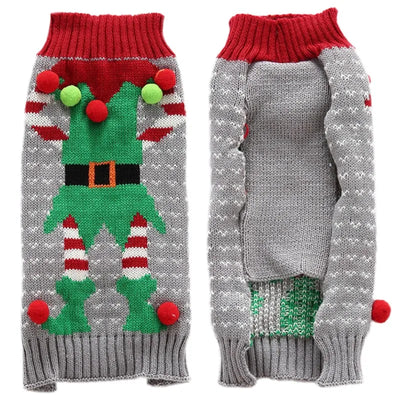 Pull de Noël Col Roulé Petit et Moyen Chien