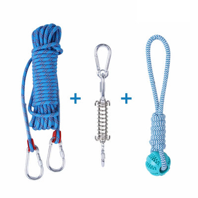 Spring Pole Chien Ressort Inox Corde 5 m ou 10 m
