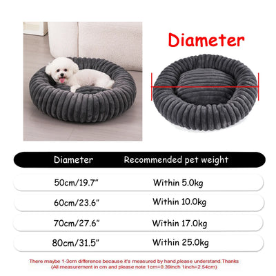 Panier Rond Moelleux pour Chien de 40 à 90 cm 22 Coloris