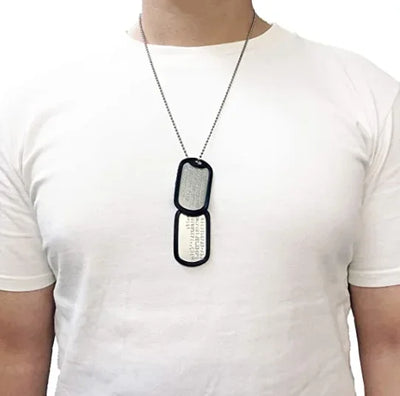 Ensemble de 2 Colliers Militaires Acier Inox pour Chien