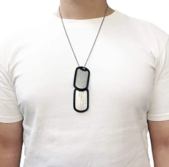 Ensemble de 2 Colliers Militaires Acier Inox pour Chien