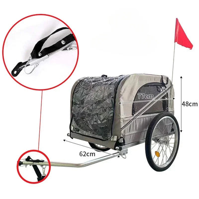 Remorque Vélo pour Chien Pliable Cabine 77 cm Anti-Pluie