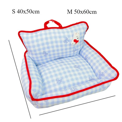 Canapé pour Chien Motif Vichy Automne Hiver 50x60 cm
