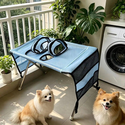 Table de Toilettage Pliable avec Poches, Petit Chien 13,6 kg