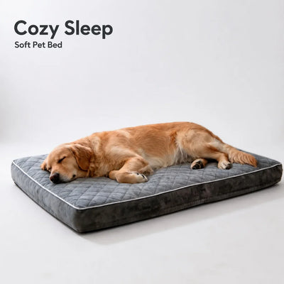 Lit Orthopédique pour Chien Étanche Déhoussable Gris Grande Taille