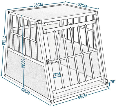 Cage de Transport Aluminium EUGAD 1 Porte pour Chien