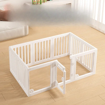 Parc pour Chien Intérieur Modulable Blanc avec Porte Verrouillable