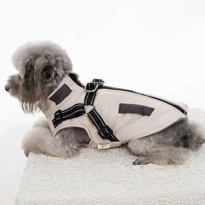 Doudoune Matelassée Chien Zippée Sangles Réfléchissantes