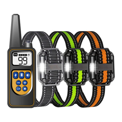 Collier Électrique de Dressage Télécommande Étanche IP67 3 Chiens