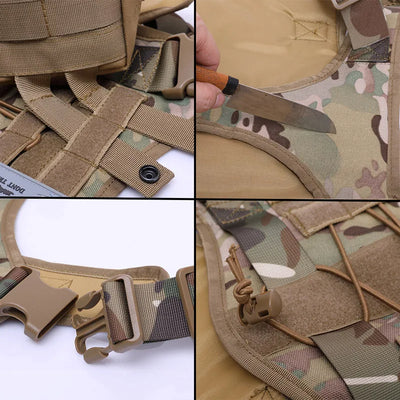 Harnais Tactique Nylon Molle Grand Chien et Accessoires Assortis