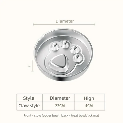 Gamelle Anti-Glouton Inox Réversible 22 cm pour Chien
