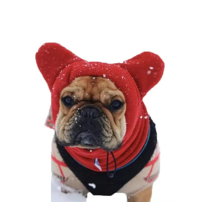 Ensemble Cagoule et Cache-Oreilles Chien Noir